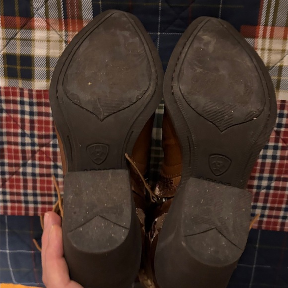 Ariat Tan Floral Fringe Heeled Boots - Picture 6 of 6